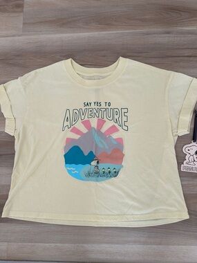 Peanuts Say Yes to Adventure Graphic Tee - Cream, Pink, Blue